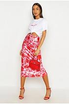Boohoo Vibrant Floral Satin Midaxi Skirt