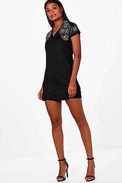 Boohoo Boutique Jennie Oriental Bodycon Dress
