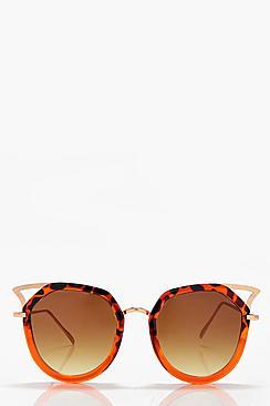 Boohoo Darcey Cat Eye Print Frame Sunglasses