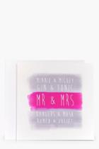 Boohoo Mr & Mrs Wedding Card White
