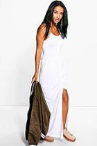 Boohoo Jules Button Front Strappy Maxi Dress