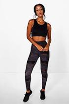 Boohoo Ella Fit Camo Mesh Insert Running Leggings