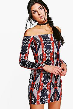 Boohoo Emily Off Shoulder Bodycon Dress
