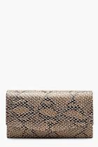 Boohoo Structured Faux Snake Envelope Clutch