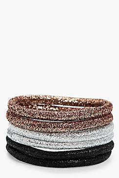 Boohoo Sarah Metallic Hair Bobbles 6pk