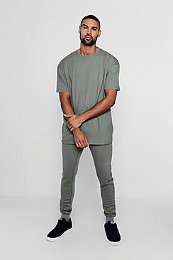 Boohoo Oversized T-shirt And Jogger Tracksuit