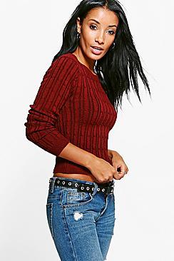 Boohoo Mia Cable Knit Jumper