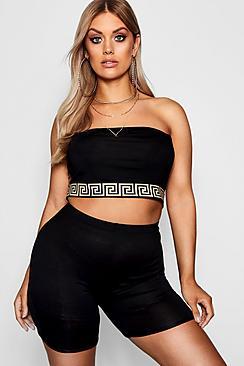 Boohoo Plus Chelsey Sports Trim Bandeau Top
