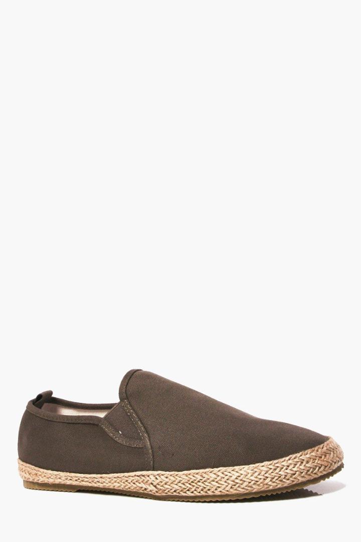 Boohoo Canvas Espadrille Khaki