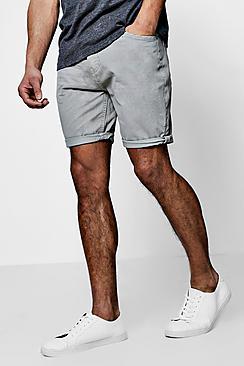 Boohoo Cotton Twill Shorts With Turn Up Hem