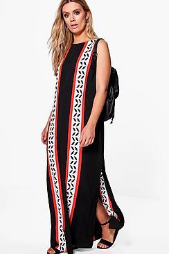 Boohoo Plus Anne Split Front Column Maxi Dress