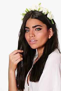 Boohoo Leila White Floral Headband