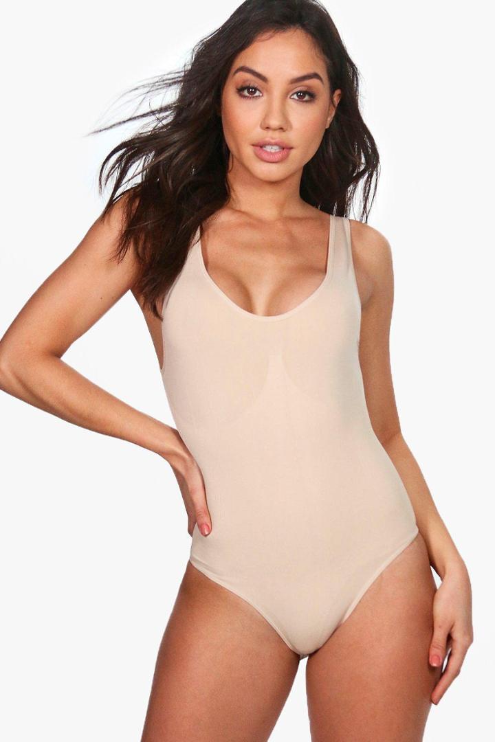 Boohoo Kayla Control Shapewear Body Nude