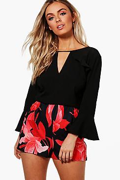 Boohoo Paige Floral High Waisted Shorts