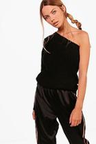 Boohoo Aimee One Shoulder Ribbed Jumper