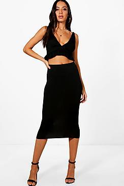 Boohoo Molly Soft Touch Midi Skirt