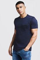 Boohoo Regular Fit Crew Neck T-shirt With Zip Pocket