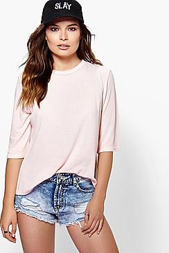 Boohoo Niamh Textured Fabric Premium T-shirt