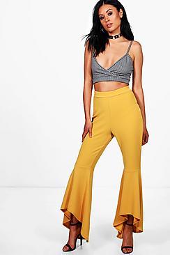 Boohoo Avah Ruffle Wide Leg Trousers
