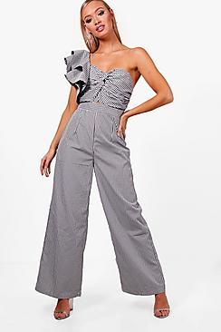 Boohoo Sophie Statement Shoulder Culotte Jumpsuit