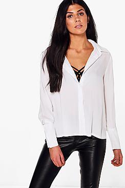 Boohoo Isla Detached Cuff Cotton Shirt