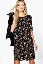 Boohoo Aileen 3/4 Sleeve Shift Dress