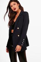 Boohoo Kodie Double Breasted Pearl Button Blazer