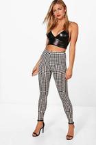 Boohoo Sara Large Mono Dogtooth Basic Jersey Legging