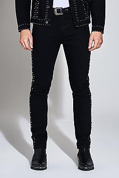 Boohoo Premium Skinny Fit Jeans With Studwork