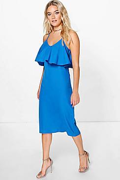 Boohoo Emily Strappy Frill Dress
