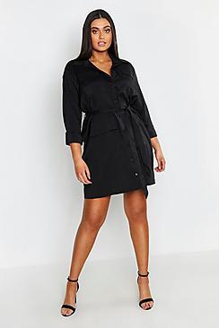 Boohoo Plus Utility Pocket Shirt Dress