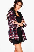 Boohoo Tamsin Check Flannel Shirt Navy