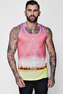 Boohoo Ibiza Sunset Sublimation Vest