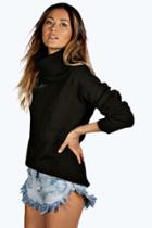 Boohoo Emma Cowl Neck Soft Knit Jumper Black