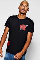Boohoo Twin Rose Embroidered T-shirt