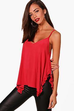 Boohoo Millie Silky Ruffle Side Cami