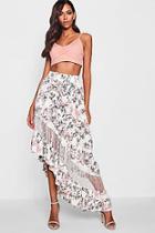Boohoo Rosa Woven Floral Lace Detail Maxi Skirt