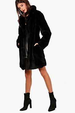 Boohoo Kaley Faux Fur Midi Coat