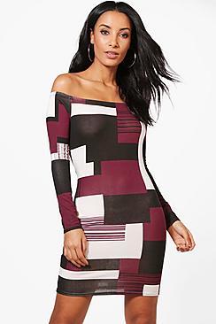 Boohoo Maria Off Shoulder Bodycon Dress