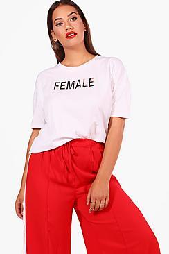 Boohoo Plus Katie Metallic Embossed Oversized Tee