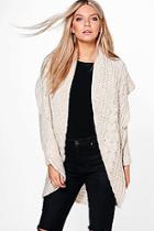 Boohoo Isabelle Loose Cable Knit Oversized Cardigan