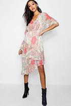 Boohoo Sarah Paisley Print Asymmetric Ruffle Maxi Dress