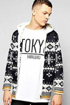 Boohoo Chunky Knitted Snowflake Hooded Jacket