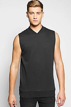 Boohoo Bomber Neck Sleeveless Sweatshirt