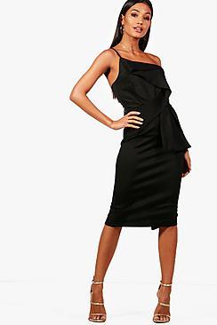 Boohoo Sophia Origami Detail Midi Dress