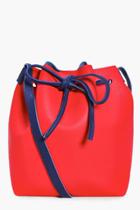 Boohoo Annabelle Colourblock Tie Duffle Bag Red