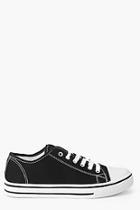 Boohoo Lace Up Canvas Flat Trainers