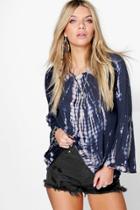 Boohoo Hallie Tie Dye Low Back Woven Tunic Multi
