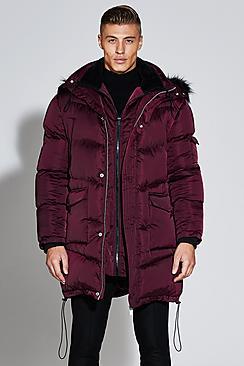 Boohoo Premium Satin Puffer Jacket