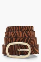 Boohoo Plus Tiger Print Waist Belt